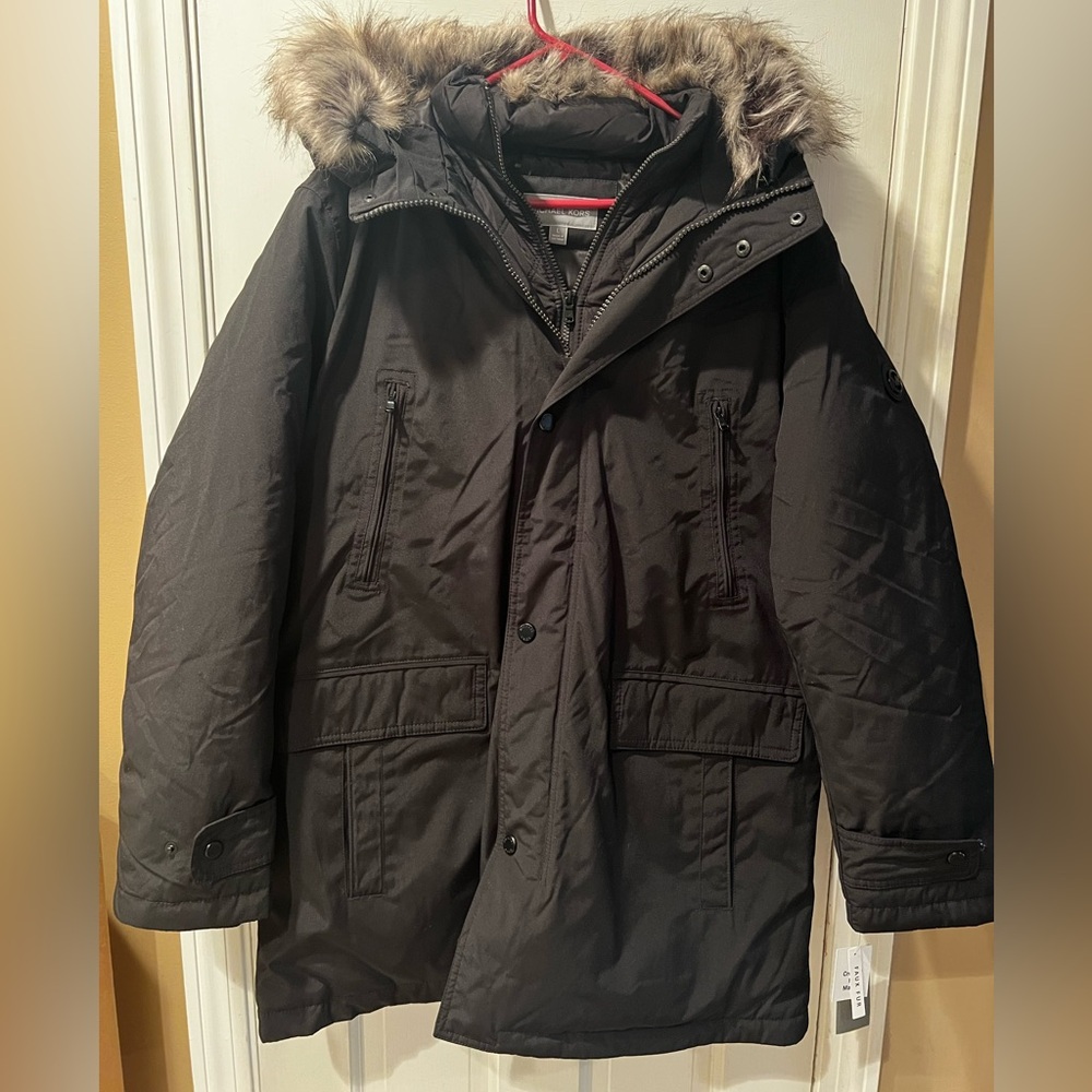 Michael Kors Men's Hooded Snorkel Parka, Black, 883661672560 - Picture 4 of 11